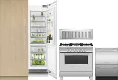 5 Piece Package Includes Refrigerator, Freezer, Range, Hood And Dishwasher